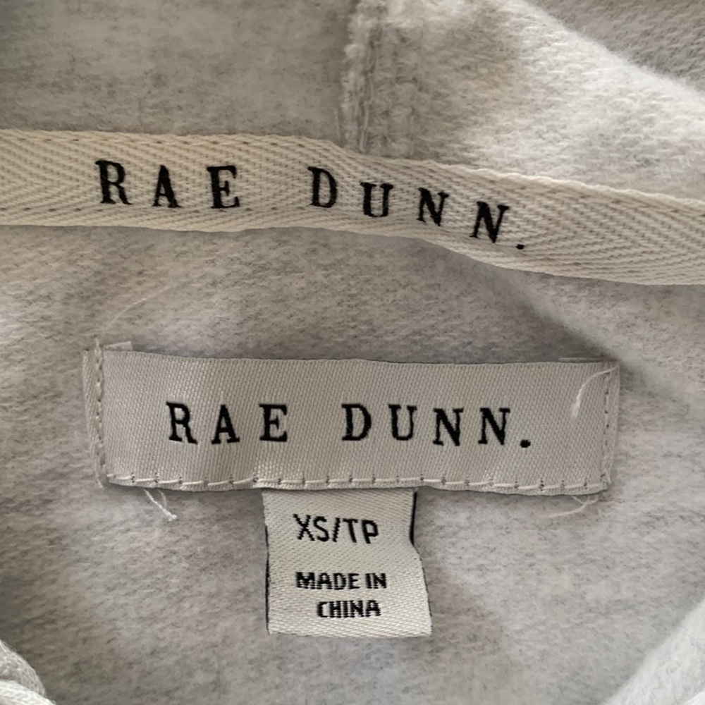 Rae Dunn Soft Hoodie Sweatshirt BLESSED Eye Mask XS Gray NWT - Picture 4 of 11